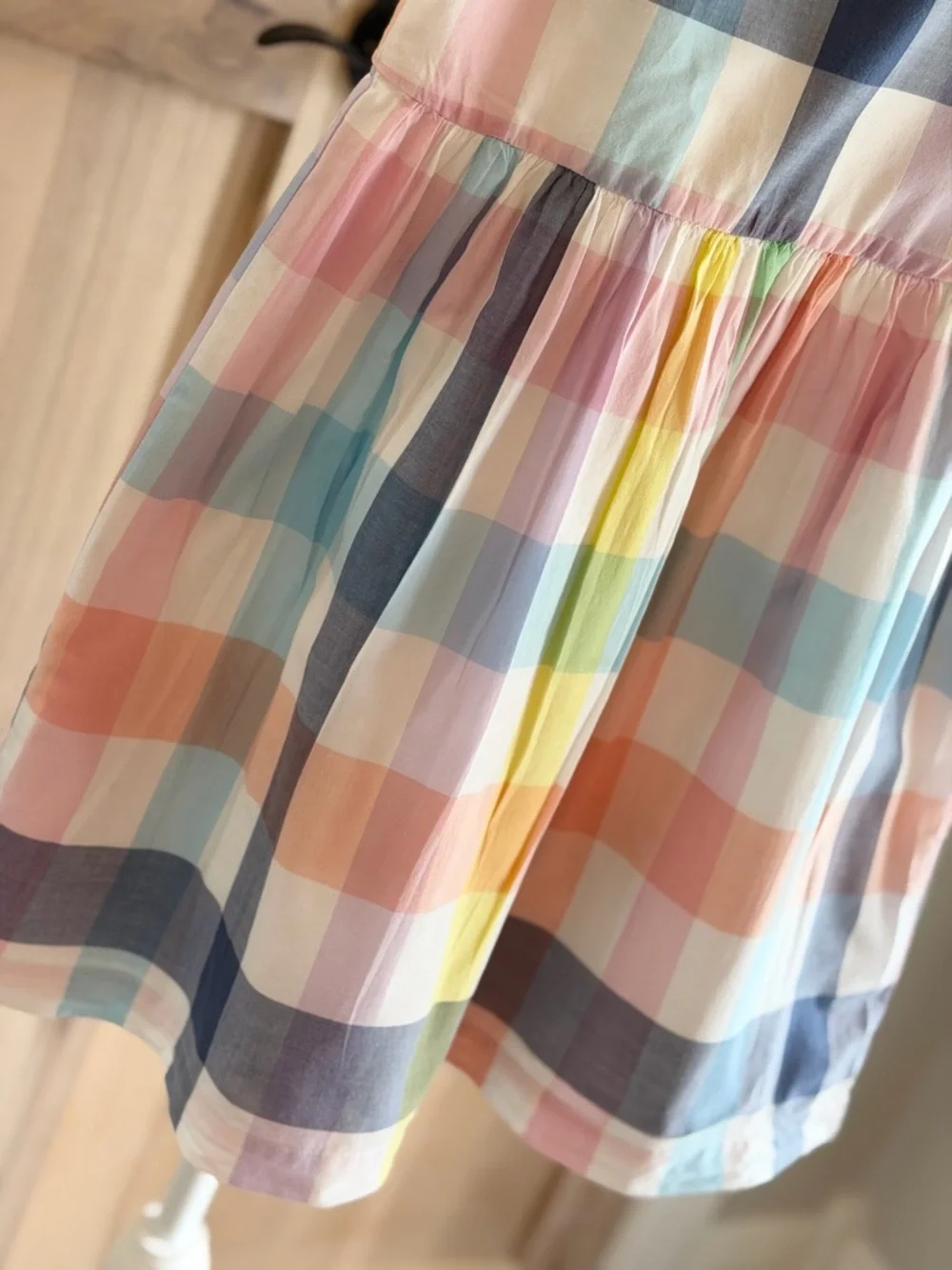 GAP Rainbow Plaid V Back Dress. Girl’s Sz-M (8) Cotton| Picnic | Summer. EUC